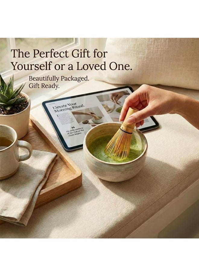 2 Pcs Matcha Whisk Set - Matcha Whisk and Tea Spoon,The Perfect Sets to Prepare a Traditional Cup of Japanese Tea, Handmade from 100% Natural Bamboo - Image 5